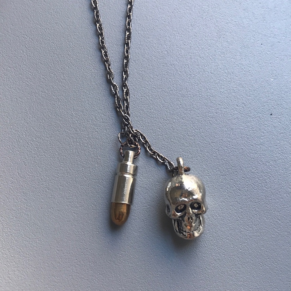 Skull bullet necklace